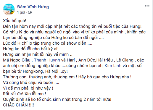 sinh nhật Đàm Vĩnh Hưng,Mr. Đàm,sao Việt